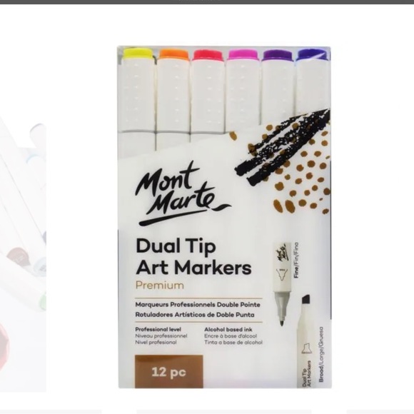 🆕🌈🎨 Mont Marte Dual Tip ART Markers 12. alcohol based ink NEW IN BOX - Picture 2 of 10